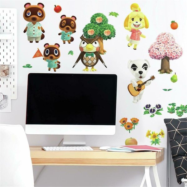 Roommates Roommates RMK4683SCS 2.54 x 0.64 to 7.98 x 9.5 in. Animal Crossing Peel & Stick Wall Decals RMK4683SCS